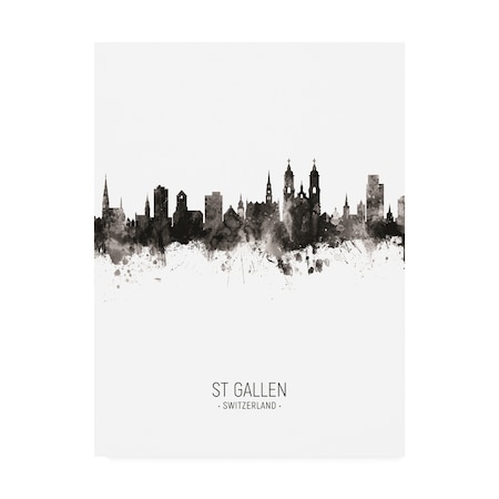 Michael Tompsett 'St Gallen Switzerland Skyline Portrait II' Canvas Art,24x32